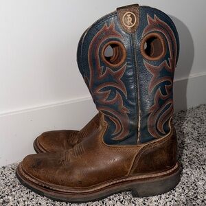 Tony Lama Boots 3R Men’s Size 8.5 Blue and Brown Round Toe